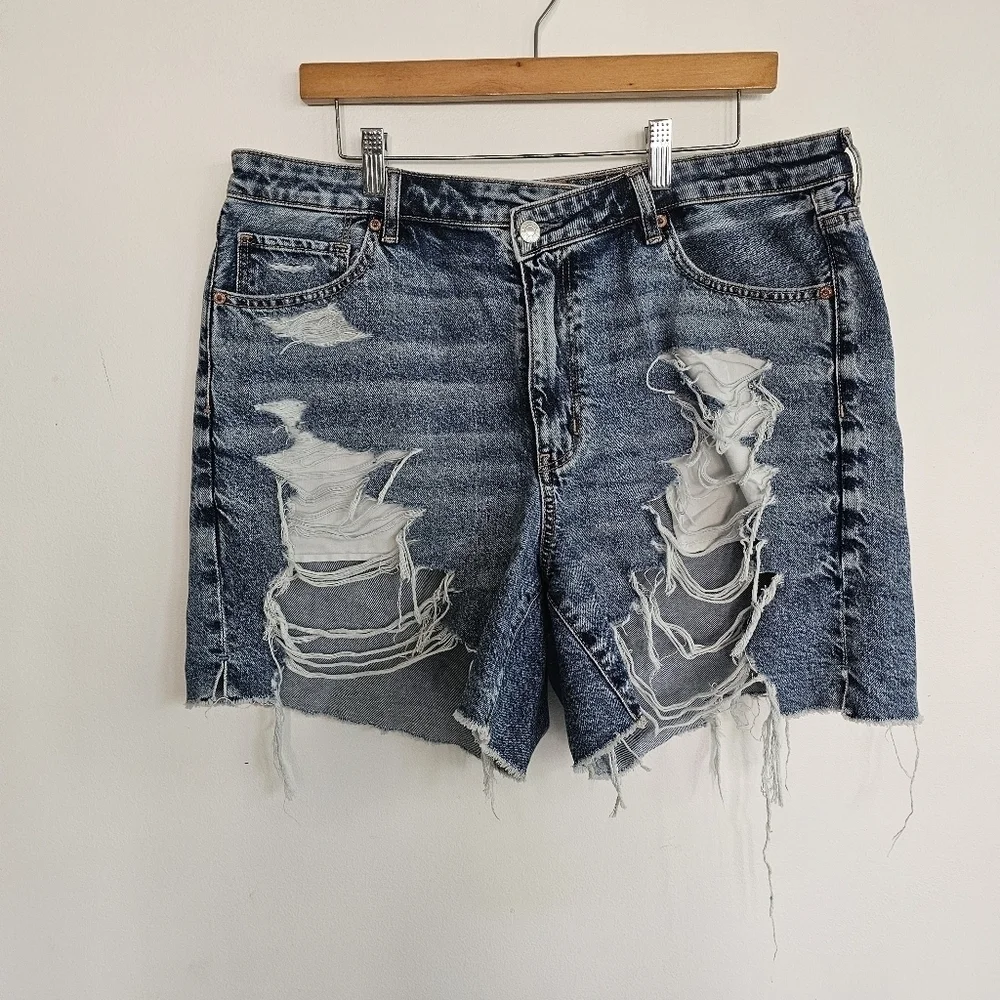 American Eagle Highest Rise Ripped Baggy Shorts